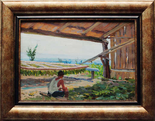 У реки под навесом